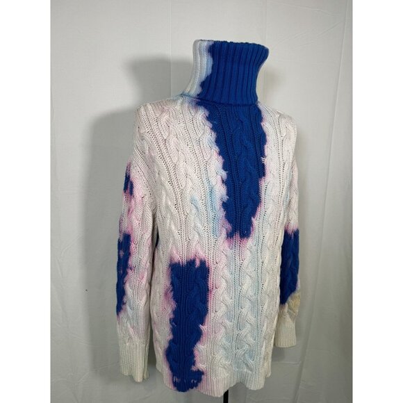 Balenciaga Tie Dye Cotton Chunky Knit Oversized Pink Blue Sweater Pullover Sz XS - Picture 3 of 16